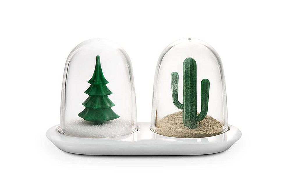 WINTER AND SUMMER SALT AND PEPPER SHAKERS