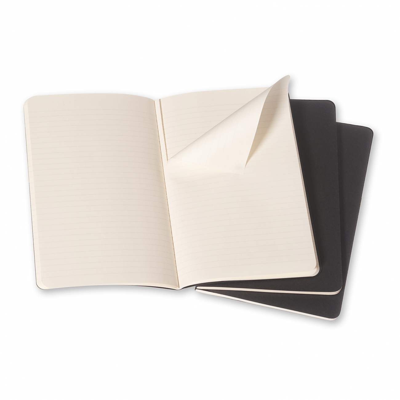 CAHIER NOTEBOOK - SET OF 3 - RULED - LARGE - BLACK