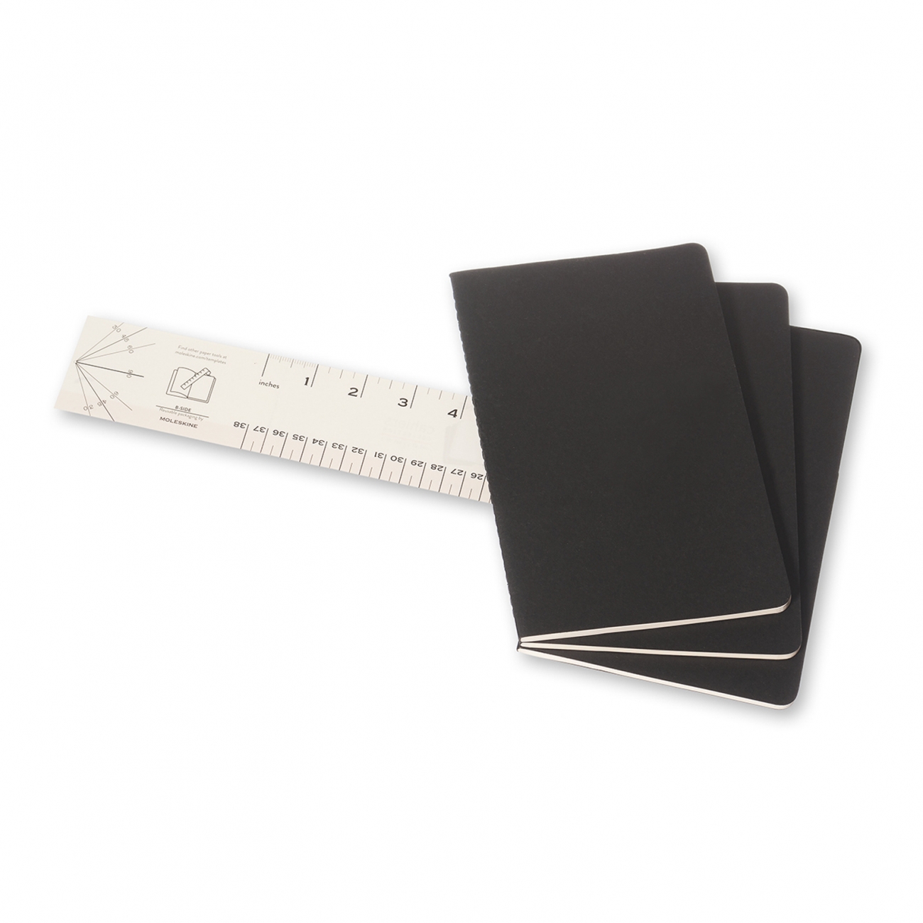 CAHIER NOTEBOOK - SET OF 3 - RULED - LARGE - BLACK