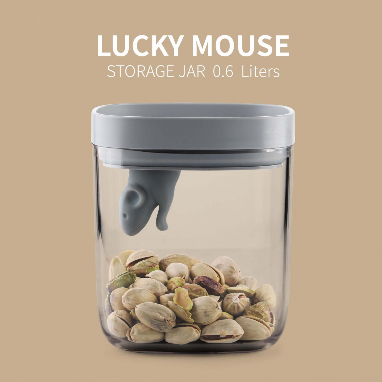 LUCKY MOUSE STORAGE JAR 0.6L