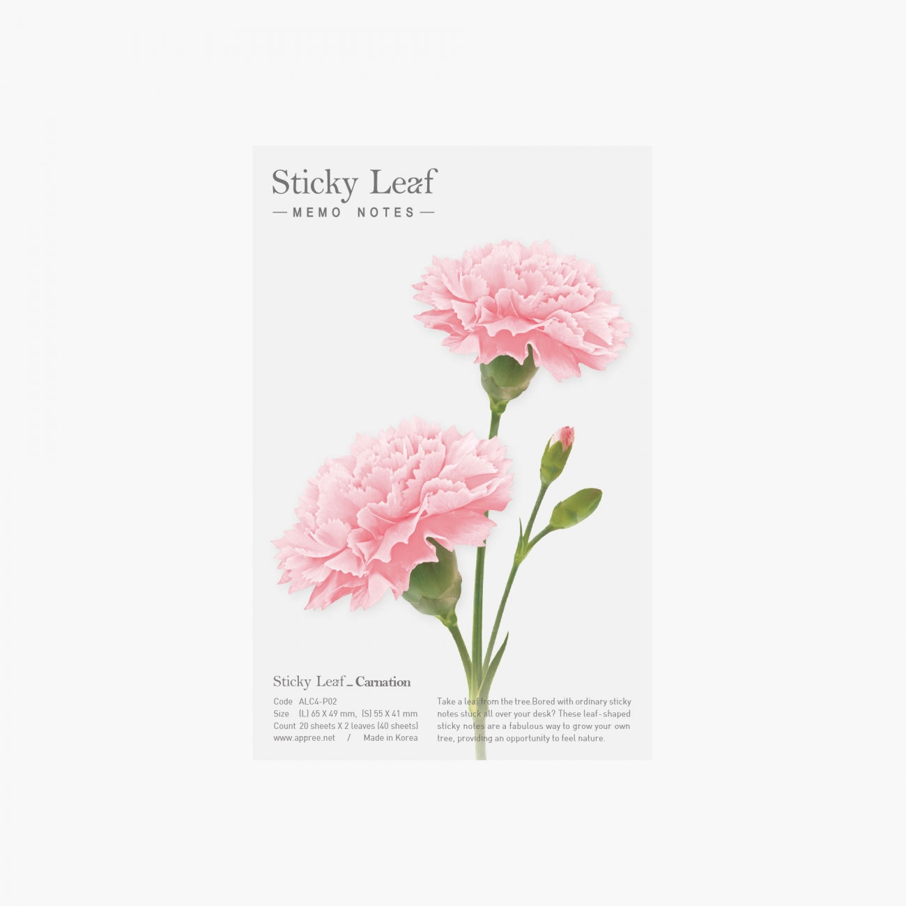 STICKY LEAF_CARNATION_ Medium (Sticky Notes)