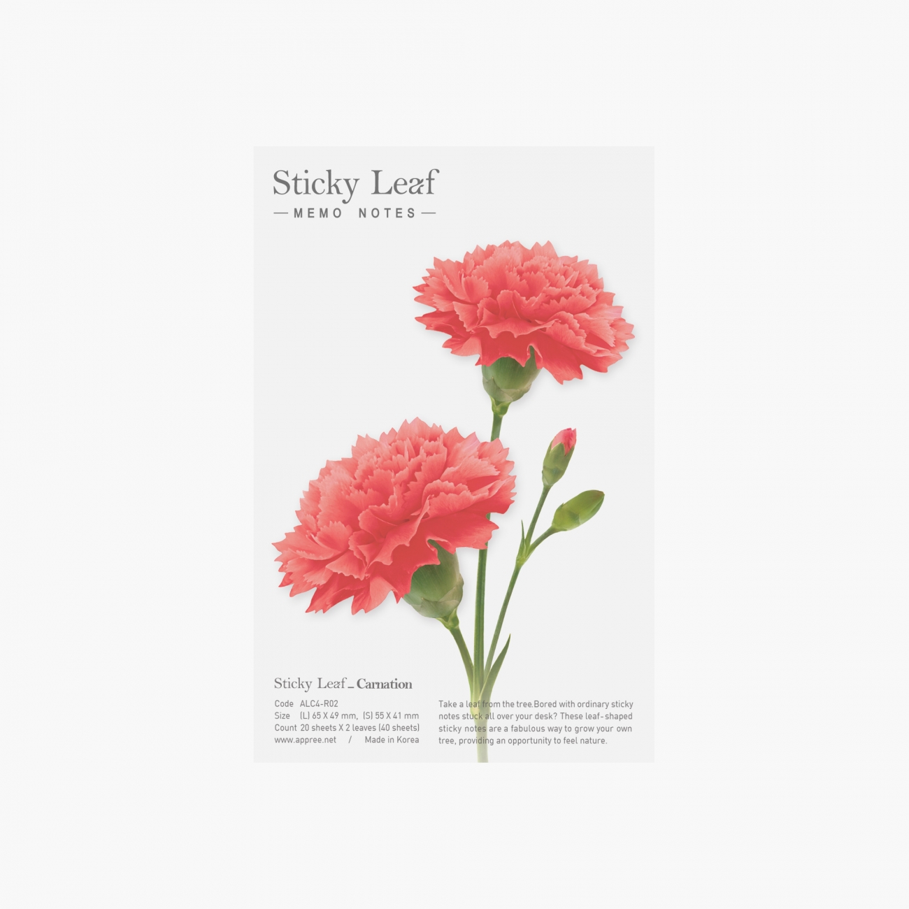 STICKY LEAF_CARNATION_ Medium (Sticky Notes)